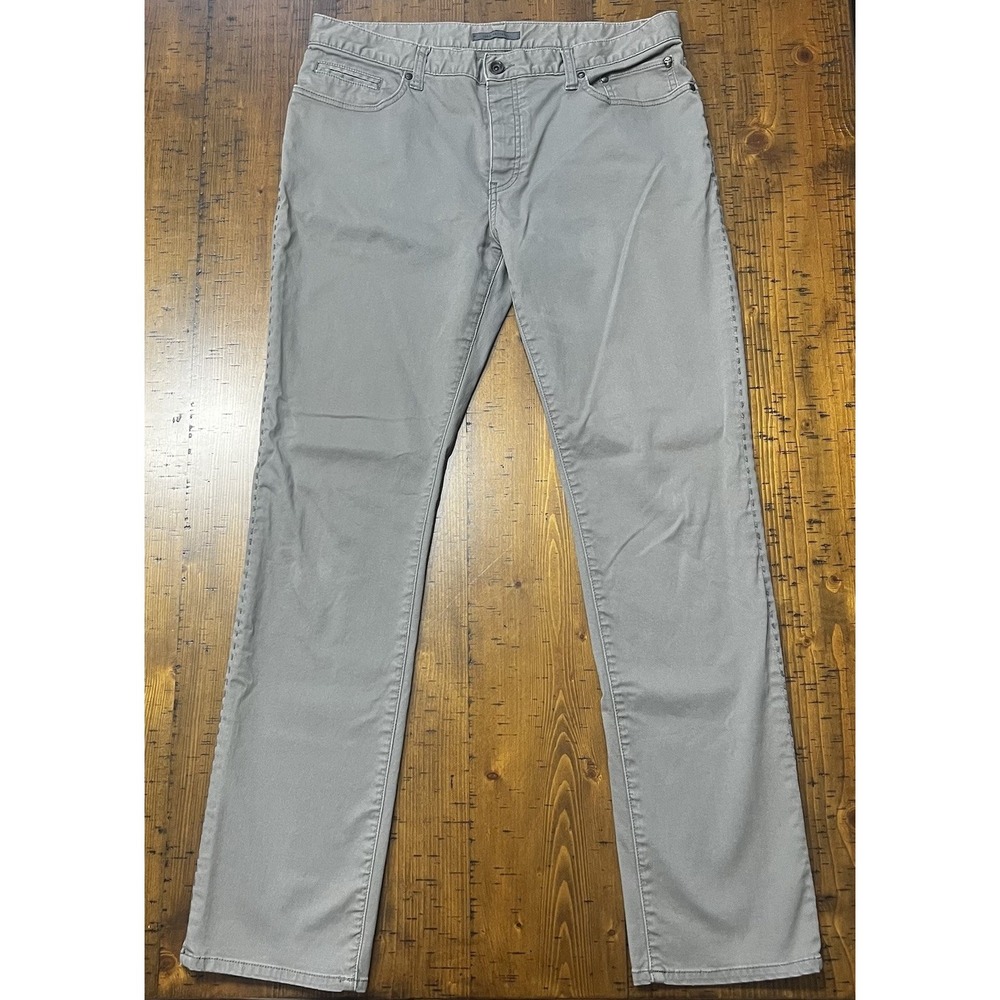 John Varvatos Jeans Woodward  Skulls  5 Pocket Slim Straight 36x31 Gray J272Q1